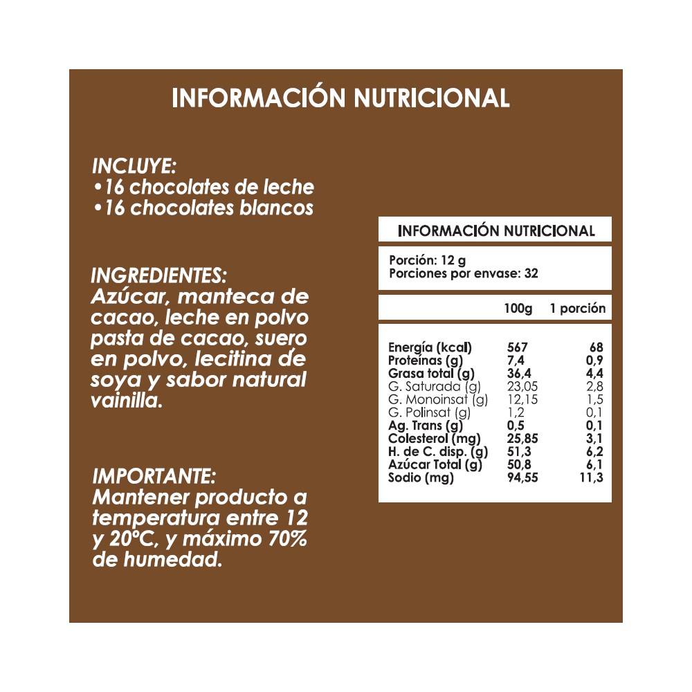 Chocolatext información nutricional