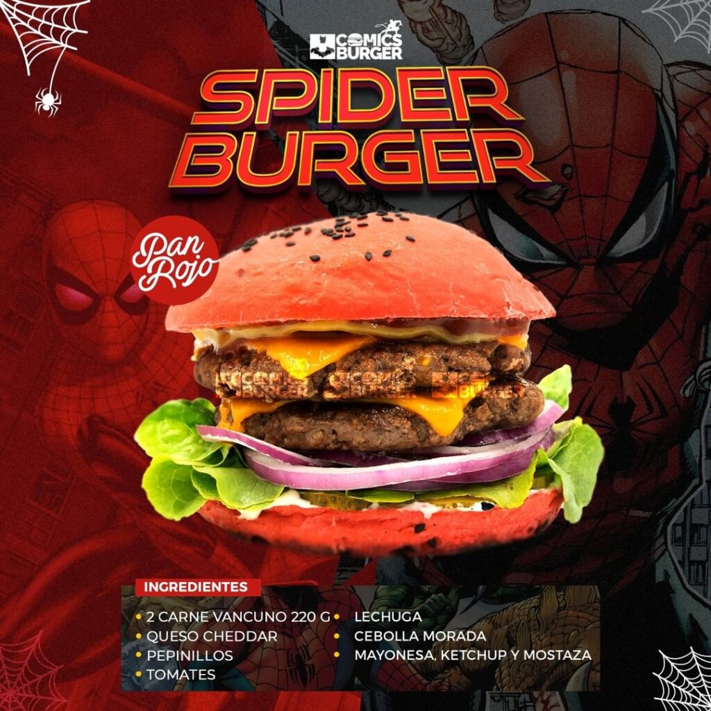 hamburguesa Spiderman Comics Burguer