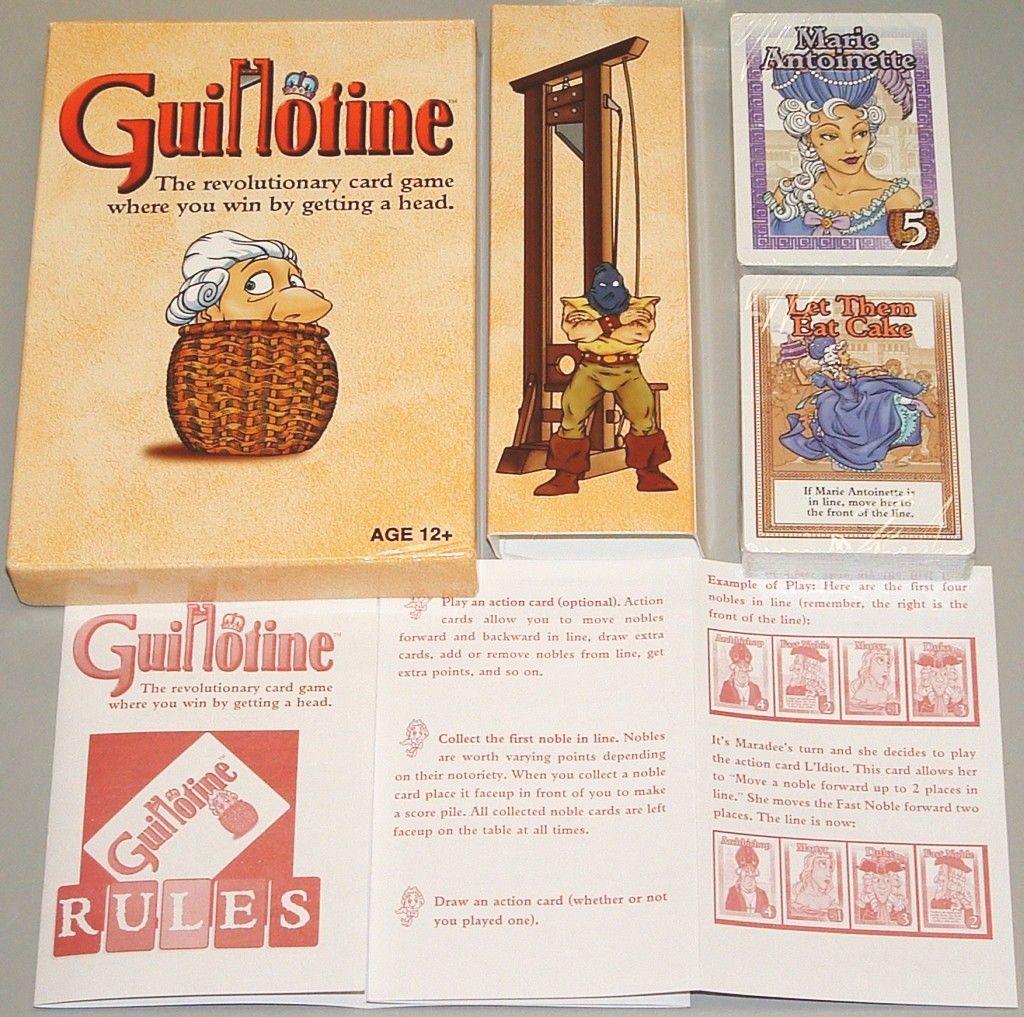 Guillotine componentes juegos de cartas