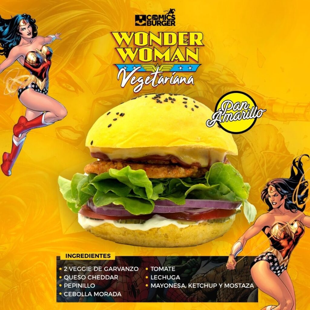 Wonder Woman Comics Burguer hamburguesa