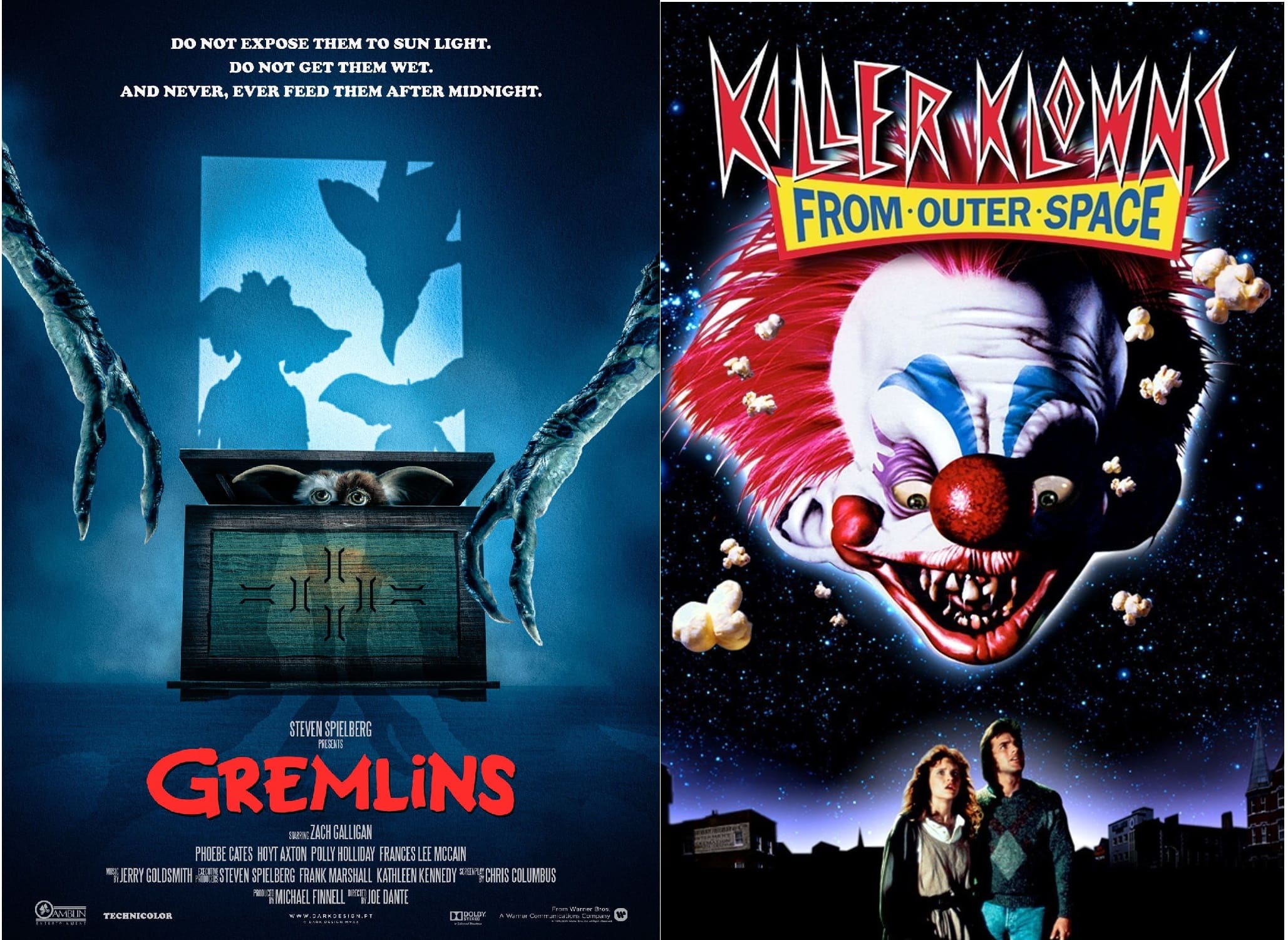 Payasos Asesinos del Espacio Exterior Gremlins poster vs.
